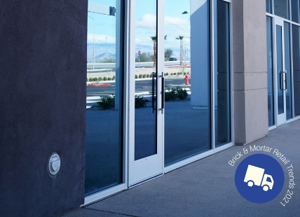 Door and windows of retail store