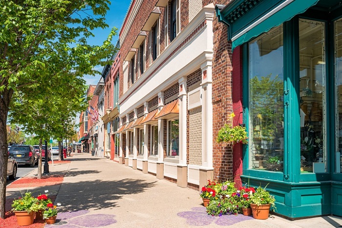 Stores from sidewalk